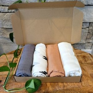 Gender neutral Baby Blanket set, muslin blanket